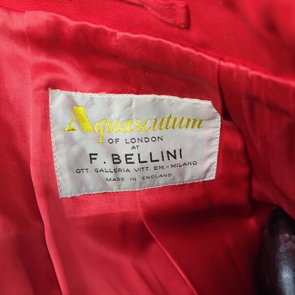 Vintage Aquascutum Red Trench Coat Small Double Breast - Picture 11 of 12